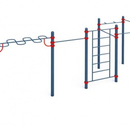 Рукоход-змейка, шведская стенка и четыре турник классического хвата и одного турника хватом «молоток» ВС.01.03