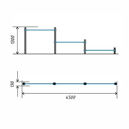 Тройной каскад турников для отжиманий и подтягиваний тр.89 фото 2