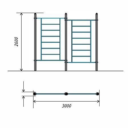 Шведская стенка, двойная тр.89 фото 2