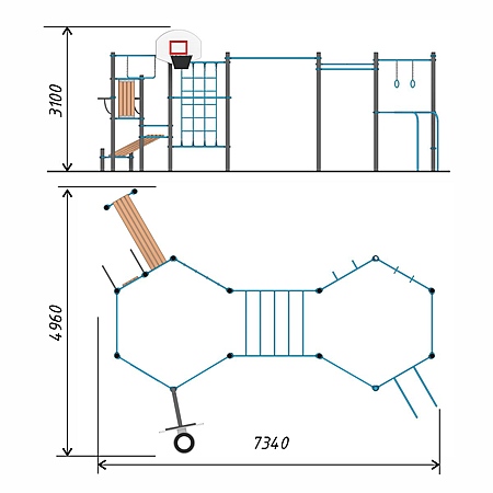 Спортивный комплекс воркаут тр.89  фото 2