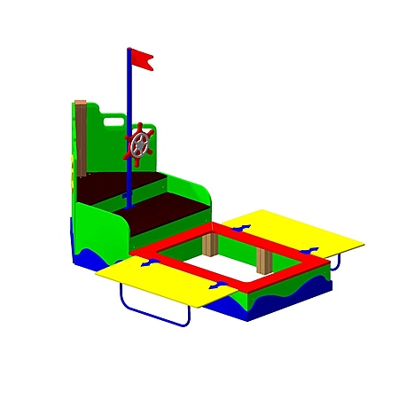 Песочница «Кораблик» с крышками фото 3