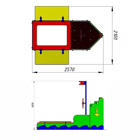 Песочница «Кораблик» с крышками фото 4