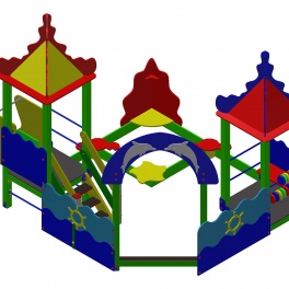 Песочный дворик «Морская» с горкой 