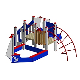 Песочница с горкой «Яхта» 