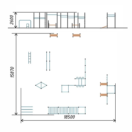 Спортивный комплекс воркаут  (хомуты Тр.89мм) фото 2