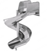 Винтовая горка из нержавеющей стали, Высота стартового участка 1500 мм