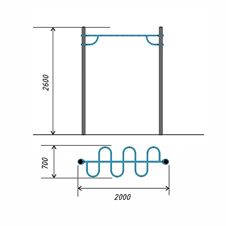 Рукоход «Змейка» тр.108 фото 2