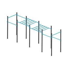 Рукоход классический двухуровневый из 6 турников тр.108