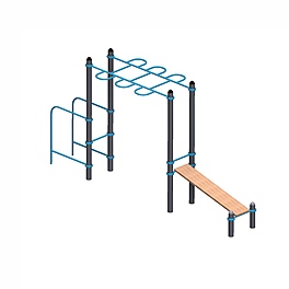 Рукоход с брусьями и лавкой для пресса тр.108