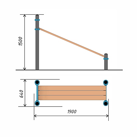 Лавка для развития мышц брюшного пресса, наклонная тр.108 фото 2