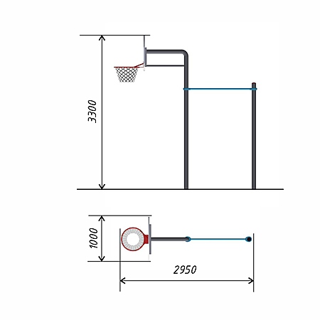 Спортивный комплекс воркаут баскетбольная стойка,тр.108 фото 2