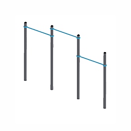 Перекладины стационарные разноуровневые (для выполнения испытания (теста) «Подтягивание из виса на высокой перекладине») тр.ду.108