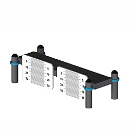 Горизонтальная скамья «Наклон вперед из положения стоя на скамье» с измерительными линейками с диапазоном измерения +35см -10см тр.ду.108