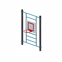 Гимнастический снаряд «Шведская стенка», оснащенный баскетбольным кольцом с сеткой диаметром 18 дюймов (46 см) - для инвалидов и лиц с ОВЗ (для выполнения испытания (теста) «Бросок теннисного мяча в корзину на полу») тр.ду.108