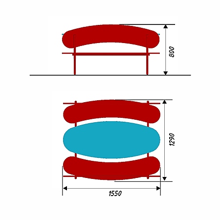 Столик со скамьями (фанера ФСФ 21мм.) 3 фото 2