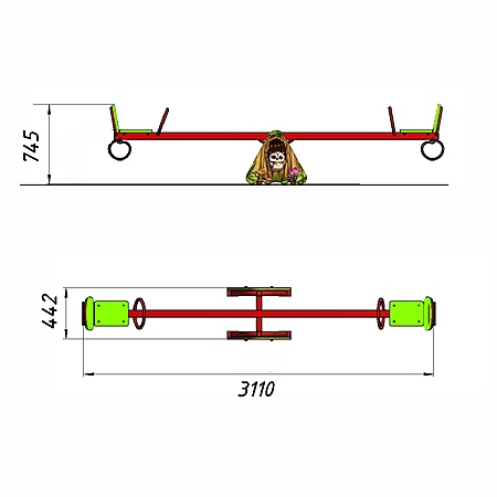 Качалка-балансир со спинкой  фото 2