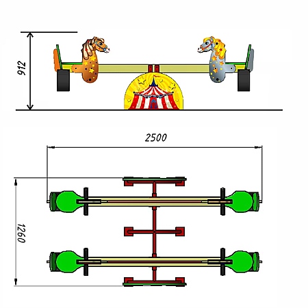 Качалка-балансир двойная  «Цирк фото 2