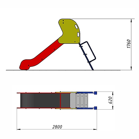 Горка (скат нерж. площадка Н-1.0м) фото 3