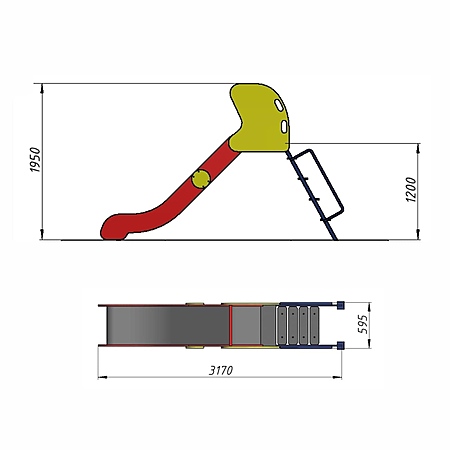 Горка (скат нерж. площадка Н-1,2м)  фото 3