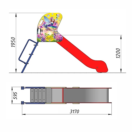 Горка фотопечать (скат нерж. площадка Н-1,2м) фото 3