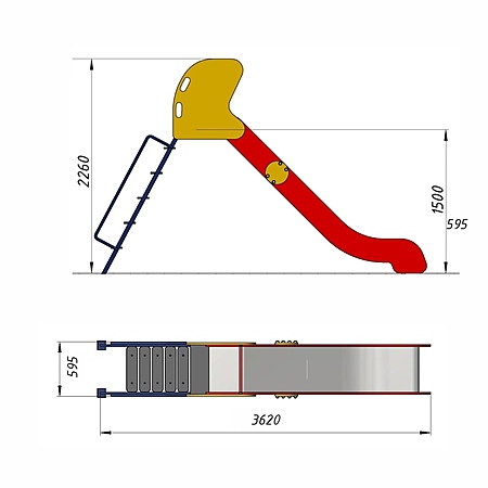 Горка (скат нерж. площадка Н-1,5м)  фото 3