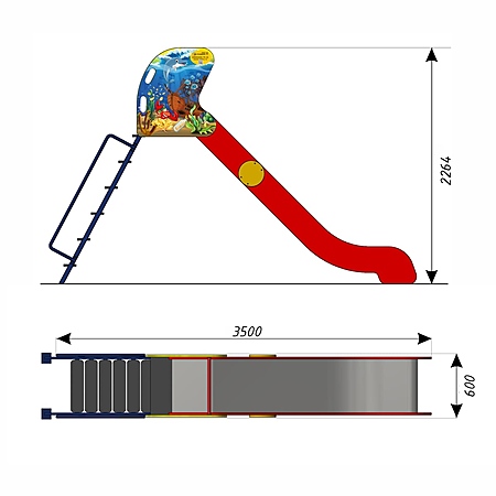 Горка  фотопечать (скат нерж. площадка Н-1,5м) фото 3