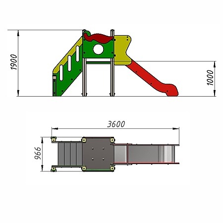 Горка (скат нерж. площадка Н-1.0м)  фото 3