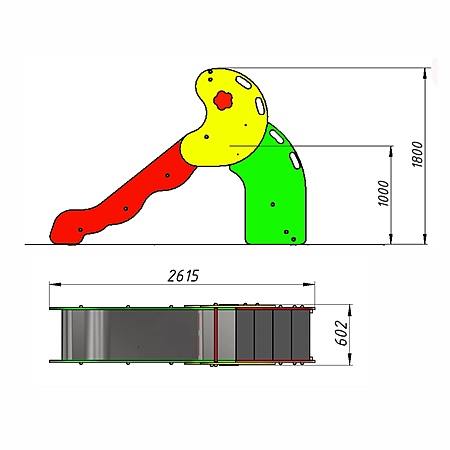 Горка (скат нерж. площадка Н-1,0м)  фото 3
