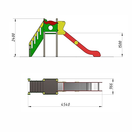 Горка (скат нерж. площадка Н-1,5м)  фото 3