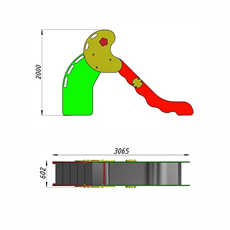 Горка (скат нерж. площадка Н-1,2м)  фото 3