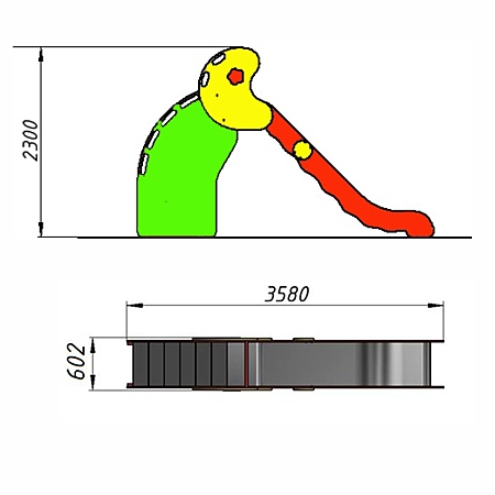 Горка (скат нерж. площадка Н-1,5м)  фото 3