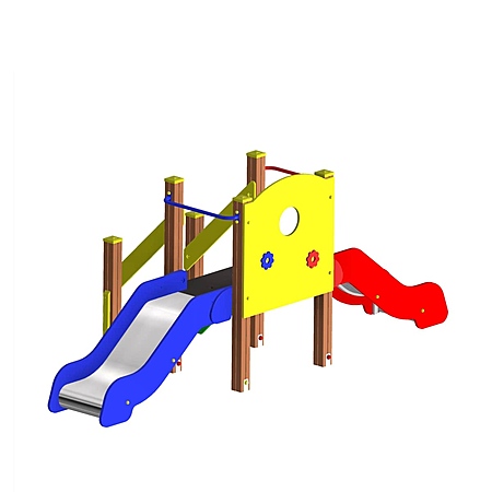 Горка двойная(скат нерж. площадка Н-0,65м) фото 2