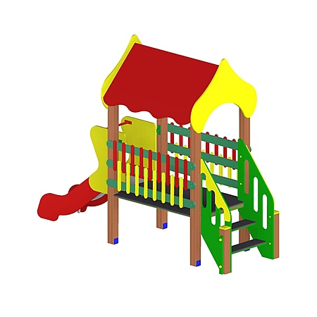 Горка «Теремок» (скат нерж. площадка Н-0,65) фото 2