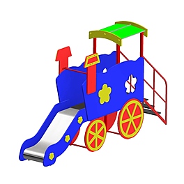 Горка «Паровозик» (скат нерж. площадка Н-0,65м) 