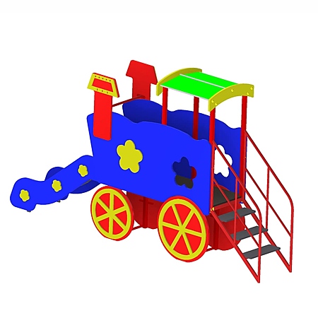 Горка «Паровозик» (скат нерж. площадка Н-0,65м)  фото 2