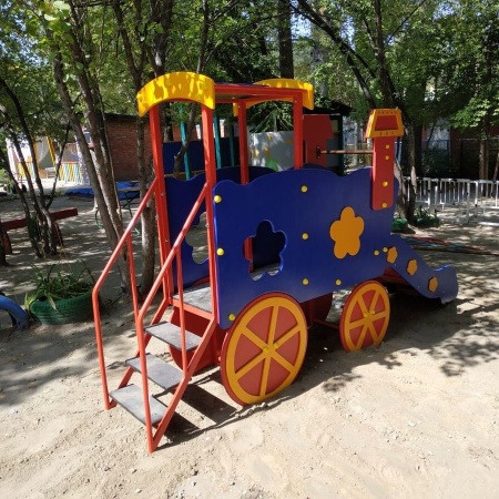 Горка «Паровозик» (скат нерж. площадка Н-0,65м)  фото 3