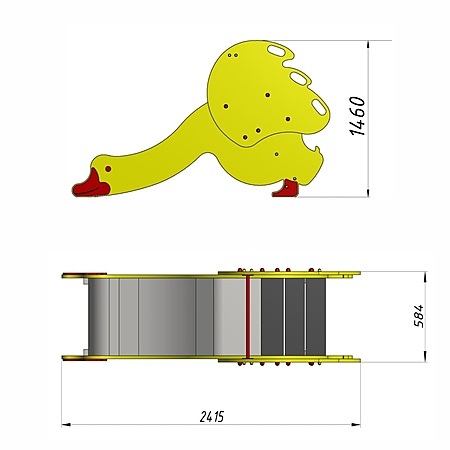 Горка «Утенок» (скат нерж. площадка Н-0,65м)  фото 3