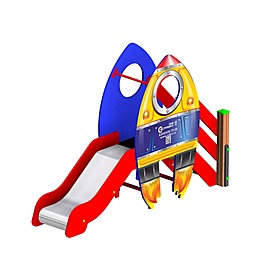 Горка «Ракета» фотопечать (скат нерж. площадка Н-0,8м) 