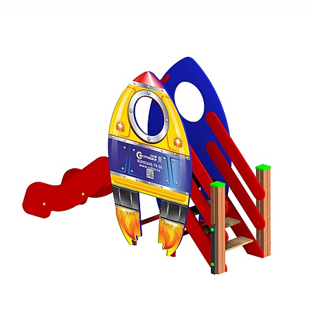 Горка «Ракета» фотопечать (скат нерж. площадка Н-0,8м)  фото 2