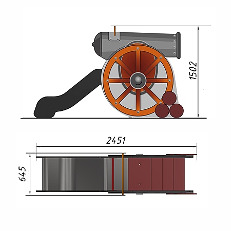 Горка «Пушка» 2 фотопечать (площадка 0,65м) фото 2