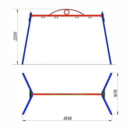 Детские качели двойные без подвеса фото 3