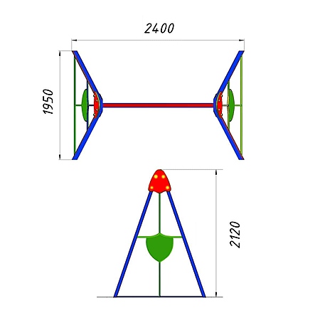 Качели «Крепость» одинарные без подвеса  фото 2
