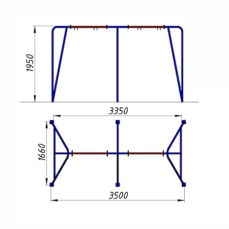 Качели «Ферма» двойные без подвеса  фото 2