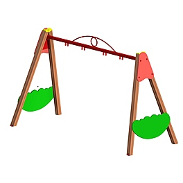 Качели двойные «Лужайка» без подвеса