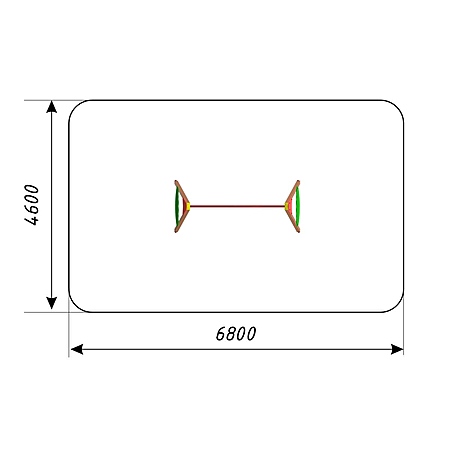 Качели двойные «Лужайка» без подвеса фото 3
