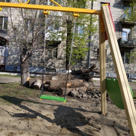 Качели двойные «Лужайка» без подвеса фото 4