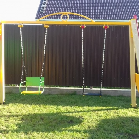 Качели двойные «Лужайка» без подвеса фото 5