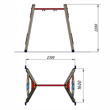Качели с фотопечатью одинарные без подвеса  фото 2