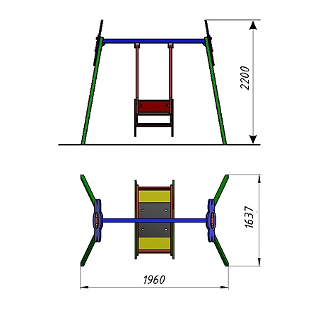 Качели «Листик» с фотопечатью фото 2
