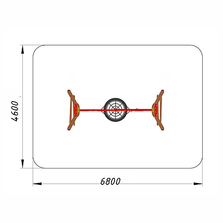 Качели «Птицы гнездо» стойки Брус 100*100 с армированным подвесом для общего пользования фото 3